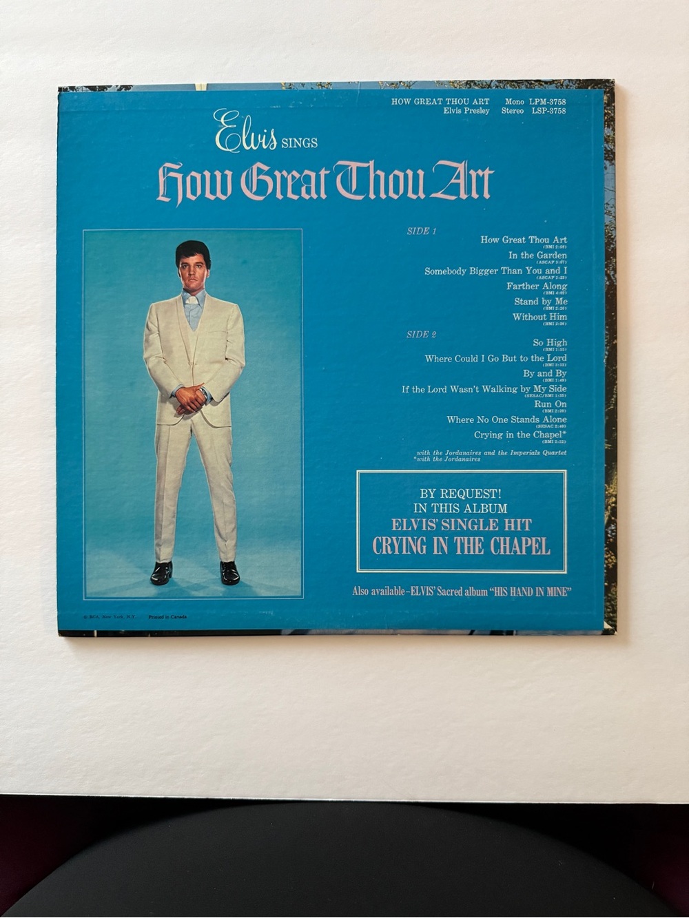 Any 3 for $50-Elvis 'How Great Thou Art' Vintage Album Art Print - Blue - Picture 2 of 4